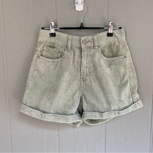 PacSun Sage Green Cuffed Corduroy Mom Shorts 24